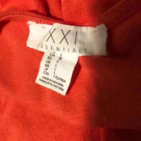 Forever 21 Large Orange Fitted Stretch Short Sleeve Dress - Picture 3 of 3